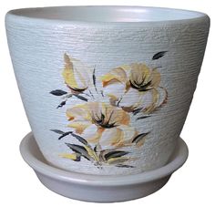 Белый с рисунком керамический горшок для цветов Сады Аурики "Гонгора" 16 см, 2 л, 1 шт.