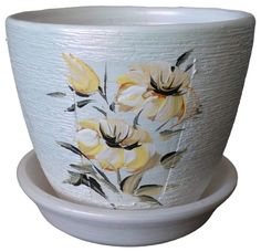 Белый с рисунком керамический горшок для цветов Сады Аурики "Гонгора" 12 см, 1 л, 1 шт.