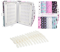 Палитра-книжка для гель-лаков на 60 ячеек в комплекте с типсами (120 шт.) Byfashion