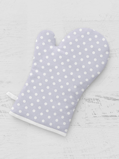 Прихватка-рукавица Рогожка Мари Санна Горошек 9929-2 стёганая 19х29