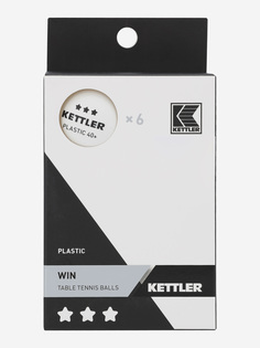 Набор мячей для настольного тенниса Kettler, 6 шт., Белый, размер Без размера