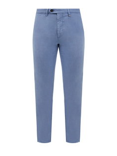 Однотонные брюки из хлопка и лиоцелла с поясом split-waistband Canali