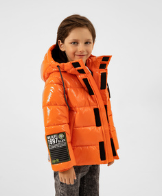 Куртка демисезонная со светоотражающими элементами оранжевая Gulliver