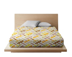 Простыня на резинке Ночь Нежна Лабиринт коричн. осн. 7315-1 Бязь . 220х200х20