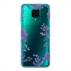 Силиконовый чехол "Сиреневая цветочная рамка" на Xiaomi Redmi Note 9 Pro Awog