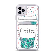 Жидкий чехол с блестками "Coffee прозрачный стакан" на Apple iPhone 11 Pro Max Awog