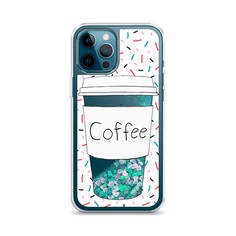 Жидкий чехол с блестками "Coffee прозрачный стакан" на Apple iPhone 12 Pro Awog