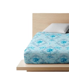 Простыня Ночь Нежна Лунный свет голуб. осн. 7086-2 Бязь . 1.5 сп. 215х147 я