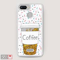 Жидкий чехол с блестками "Coffee прозрачный стакан" на Xiaomi Redmi 6 Awog