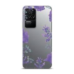 Силиконовый чехол "Сиреневая цветочная рамка" на Xiaomi Poco F4 Awog
