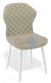 Стул ДИК 239 кож/зам BEIGE,ножки белые DIK