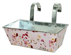 Подвесное кашпо для балкона VILLAGE FLOWERS, цинковое, 35х13х15 см, Kaemingk