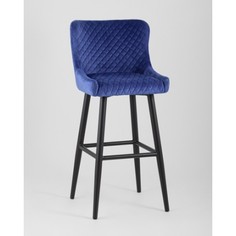 Стул барный Ститч велюр синий Stool Group