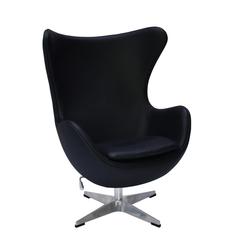 Кресло EGG CHAIR черный, натуральная кожа Bradex