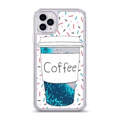 Жидкий чехол с блестками "Coffee прозрачный стакан" на Apple iPhone 11 Pro Awog