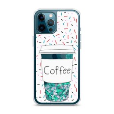 Жидкий чехол с блестками "Coffee прозрачный стакан" на Apple iPhone 12 Pro Max Awog