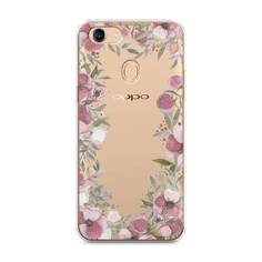 Силиконовый чехол "Розовая цветочная рамка" на Oppo F5 Awog
