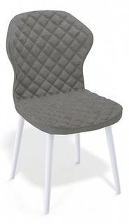 Стул ДИК 239 кож/зам GREY,ножки белые DIK