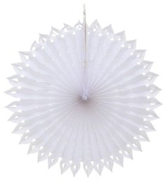 Подвесная снежинка САННИ, бумага, белая, 30 см, Boltze