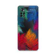 Силиконовый чехол "Рамка из перьев" на Xiaomi Poco X4 Pro 5G Awog