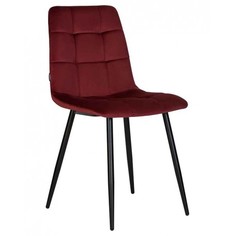 Стул обеденный DOBRIN CHILLY, черный каркас, бордовый Logomebel