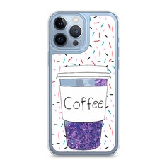 Жидкий чехол с блестками "Coffee прозрачный стакан" на Apple iPhone 13 Pro Max Awog