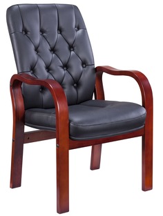 Компьютерное кресло Everprof Monaco Wood CF Экокожа Черный