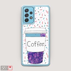 Жидкий чехол с блестками "Coffee прозрачный стакан" на Samsung Galaxy A52s Awog