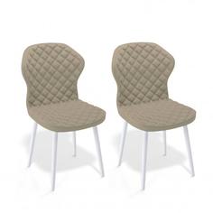 Стул ДИК Dikline 239 кож/зам кож/зам GREY,ножки белые