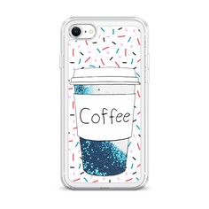 Жидкий чехол с блестками "Coffee прозрачный стакан" на Apple iPhone SE 2020 Awog