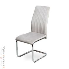 Стул B-trade Форс LIGHT GREY(UF910-02)/CHROME (бархат)