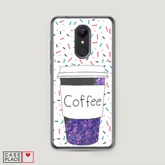 Жидкий чехол с блестками "Coffee прозрачный стакан" на Xiaomi Redmi 5 Awog