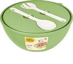 Салатники набор SE182712050 "Sugar&Spice Vanilla" 4х0,6л+5л с прибор. пластик фисташ. Artdem