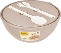 Салатники набор SE182712005 "Sugar&Spice Vanilla" 4х0,6л+5л с прибор. пластик латте Artdem