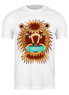 Футболка мужская Printio Лев в маске белая XL