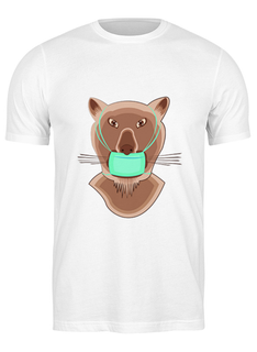 Футболка мужская Printio Львица в маске белая 3XL