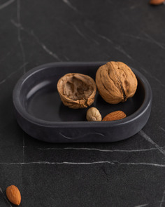 Поднос декоративный кухонный MUSKO HOME Ben XS, 13х8,5 см, бетон, черный глянцевый