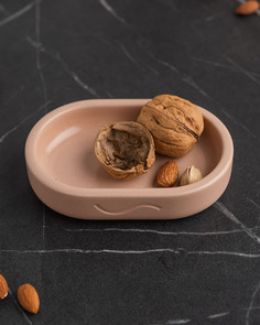 Поднос декоративный кухонный MUSKO HOME Ben XS, 13х8,5 см, бетон, розовый глянцевый