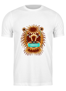 Футболка мужская Printio Лев в маске белая XL