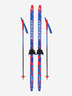 Комплект лыжный детский Nordway KB Flame 75 мм, Синий, размер 120