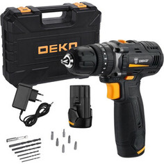 Аккумуляторная дрель-шуруповерт Deko GCD12DU SET4 с оснасткой, 13 предметов, 2х2.0Ач