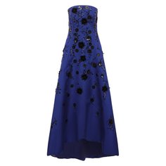 Шелковое платье с отделкой бисером и перьями Oscar de la Renta