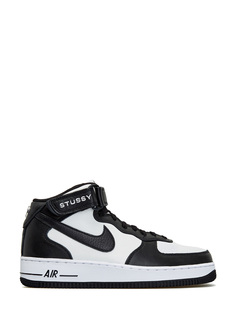 Кроссовки Stussy x Nike Air Force 1 Mid Light Bone Black