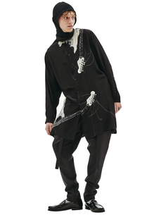 Шелковая рубашка с принтом гитар Yohji Yamamoto