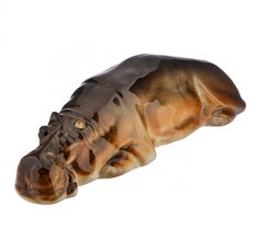 Статуэтка "Бегемот", фарфор, роспись, скульптор Б. Я. Воробьев, СССР, 1980-1990 Однажды