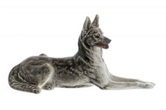 Статуэтка "Немецкая овчарка", фарфор, роспись, ("ЛФЗ"), СССР, 1950-1970 гг. Однажды