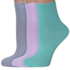 Комплект носков женских ХОХ 3-G-1406 бирюзовых; серых; фиолетовых 23