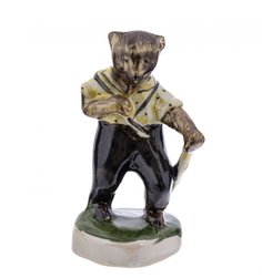 Статуэтка "Мишка с коробом", фарфор, СССР, 1940-1960 Однажды