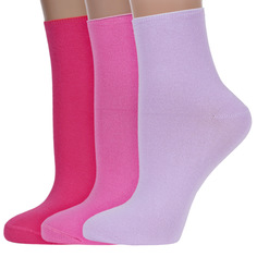 Комплект носков женских ХОХ 3-G-1406 розовых; фиолетовых 23