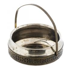 Конфетница с ручкой, декорированная накладной орнаментальной лентой, Raritetus, металл Однажды